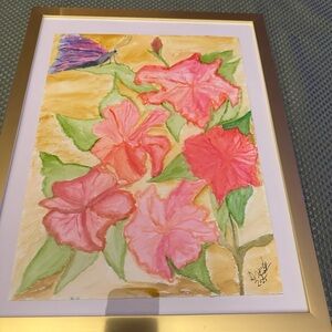 Floral Elegance Painting with Gold Frame